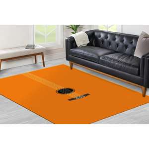 Guitar <b>Printed</b> Rug - Personalized Music <b>Room</b> Art Rug, Easy To Clean,Chenille Rug - Product Image 3