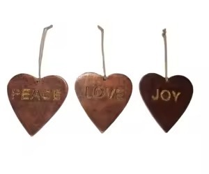 Hecho a mano Metal colgante corazón decoración árbol de Navidad ornamento regalo Idea - Product Image 1