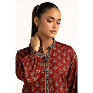 ชุดเซ็ตพิมพ์ลายสีสนิมสำหรับผู้หญิง ชุดลำลอง 2 ชิ้น สำหรับฤดูใบไม้ผลิ/ฤดูร้อน ไซส์ XS/XS - Product Image 3