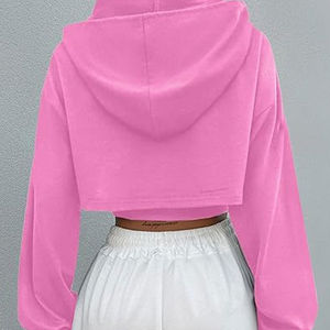 Nouveauté : Sweat-shirts courts pour femmes, respirants, anti-boulochage, décontractés pour l'hiver, prix bas, logo frontal, sweat-shirts courts - Product Image 3