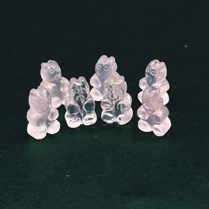 Cuentas de Piedras Preciosas Talladas en Forma de Oso de Peluche de Cuarzo Rosa, Dijes Minimalistas para Joyería - Product Image 4