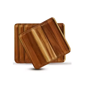 Platos de madera hechos a mano tradicionales Colección de platos de madera ligera Platos de madera dura exótica de glowin fashion - Product Image 1