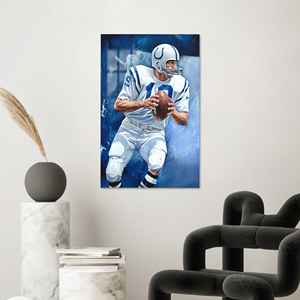 Lienzo Decorativo de Fútbol Americano con Vidrio Templado Johnny Unitas, Vidrio - Product Image 1