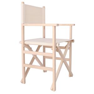 Sedia da Regista WELL HOME in Legno di Faggio con Tela Grezza e Finitura Non Verniciata 51x46x86 cm - Product Image 6