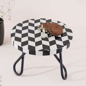 Madera rústica con soporte de metal Soporte de pastel de una sola lágrima Diseño único para utensilios de cocina para el hogar Plato de pastel de alta calidad para decorar - Product Image 4