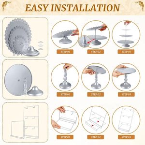 Juego de Soportes para Tartas de Metal Tradicional Diseñado para una Cena Familiar con un Soporte de la Mejor Calidad que Realza las Delicias en las Festividades - Product Image 5