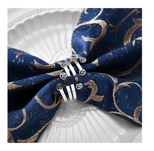 Serviettes de table découpées au laser de luxe en métal Anneaux de serviette exclusifs de haute qualité Rond rond de serviette en laiton fait main - Product Image 6