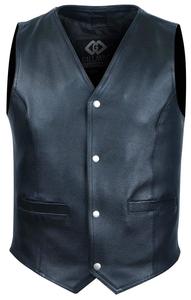 Veste de moto sans manches classique vintage rétro pour hommes col montant gilet de motard - Product Image 4