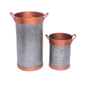hot sale Modern Farmhouse Vintage Galvanized Metal Herb Plant <b>Pot</b> Planter Galvanized Planter Metal <b>Pot</b> Garden <b>pots</b> - Product Image 1