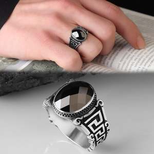 Wholesale Azuris VALKH1134 925 Sterling Silver Ottoman Style Men's <b>Ring</b> with Natural Stone Agate Handmade in <b>Turkey</b> - Product Image 2