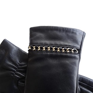 100% cuero de vaca genuino suave guantes de montar para hombre forro de lana invierno guantes de dedo completo conducción ciclismo deportes mitones - Product Image 4