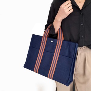 Bolso de mano de cuero personalizado hecho a mano para hombre y mujer, bolsa de mano de lona hecha a mano, con asa, para ir de compras - Product Image 4