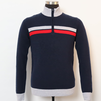 Pull à fermeture éclair pour hommes en laine d'agneau mérinos 100% hauts chauds