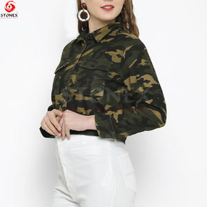 แจ็กเก็ตผ้ายีนส์ลายพลางแบบปรับแต่งได้ใส่สบายดีไซน์ล่าสุดผ้าคอตตอนพิมพ์ลายพราง - Product Image 2