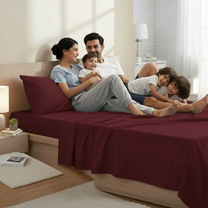 Luxury Solid Color Bed Sheet <b>Set</b> | Soft Microfiber Bedding with Pillowcases | Hotel Quality Double Bed Linen | Wholesale Supply - Product Image 2