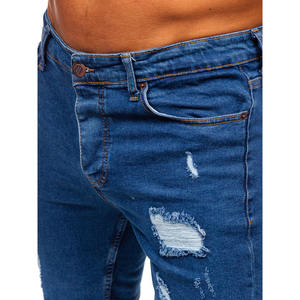 2025 haut de gamme hommes décontracté ourlet Denim Shorts Street Style coupe ample court avec marque privée à vendre - Product Image 5