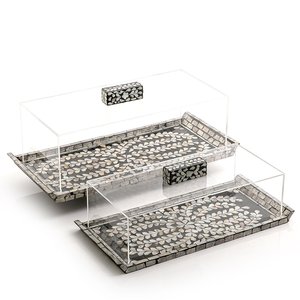 Best Designer Product Mother of Pearl Cake Stand Hotel and Restaurant Juego de 3 soportes para servir pasteles a un precio asequible - Product Image 4