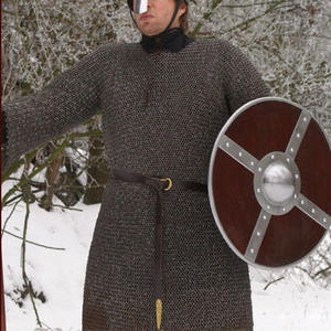 Cota de malla antigua Hauberk bruñida y pulida armadura de metal impresión offset artículo de regalo - Product Image 3