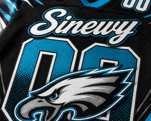 Maillot de football américain Sinewy Sports, col en V, maille sublimée, 100% polyester, évacuation de l'humidité, unisexe, adulte, manches courtes - Product Image 5