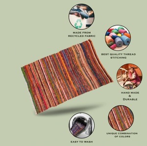 Alfombras de algodón indio hechas a mano, diferentes patrones disponibles - Product Image 4