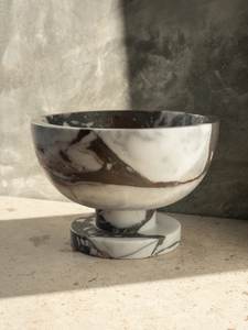 Cuenco de mármol italiano negro, cuenco decorativo de mesa iluminado de madera para servir para el hogar, Hotel, restaurantes, cafetería, cuenco de mármol para mesa - Product Image 2