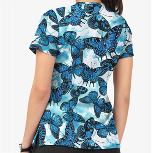 Chemises de travail médicales pour femmes, sur mesure, vêtements de travail médicaux, blouses médicales à manches courtes, hauts en jersey par le Pakistan. - Product Image 3