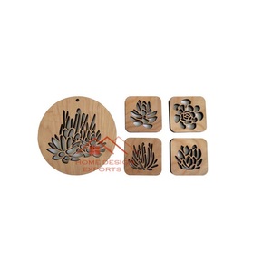 2025 nouveauté maison hôtel décor sous-verres en bois taux de gros ustensiles de cuisine accessoires sous-verres en bois ensemble - Product Image 5