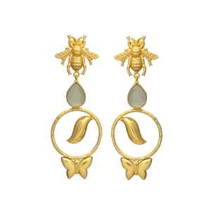 New Arrival <b>Long</b> <b>Earrings</b> Mosquito and butterfly Design Geometric <b>Earring</b> Brass <b>Earrings</b> Classic Design for Women and Girl - Product Image 1