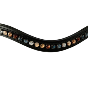 Cabezada Ecuestre de Lujo Personalizable con Cristales, Cuero PU Curvado, Nylon y Pedrería, Acolchada, 1.5 Pulgadas de Alto - Product Image 4