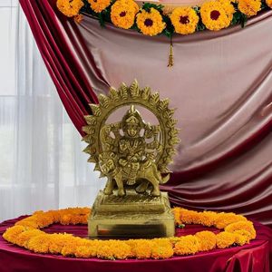 Latón Durga Idol escultura religiosa hindú decoración del hogar estatua mitológica diosa India estatuilla - Product Image 5