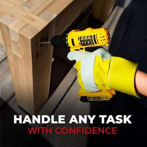 Gant de travail en peau de chèvre pour hommes et femmes Gants de sécurité en cuir léger pour la construction, le jardinage et le travail en plein air - Product Image 4