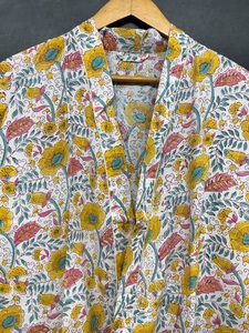 Khối In Bông Chiều Dài Sàn Bohemian Kimono Áo Choàng Với Vành Đai Thắt Lưng Thiết Kế Thân Thiện Với Môi Có Thể Giặt Món Quà Cho Cô - Product Image 2