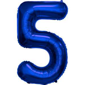 Palloncino Foil Mylar Numero 5 Blu Scuro 1M per Decorazioni Festa - Product Image 1