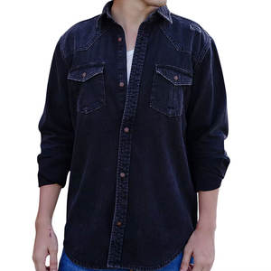 <b>Men</b> Street Casual <b>Jeans</b> <b>Shirt</b> Long Sleeve Fashion Top <b>Men</b> Everyday <b>Jeans</b> <b>Shirt</b> Modern Slim Fit <b>Shirt</b> - Product Image 1