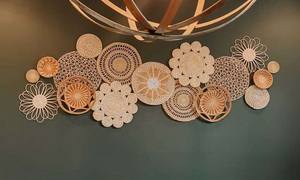 Ensemble de grands paniers en rotin suspendus pour décoration murale - Product Image 4