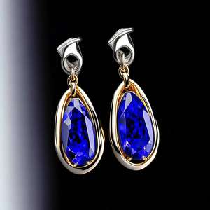 Boucles d'oreilles personnalisées style vintage en argent sterling 925 à vis bleu hydro pour femmes filles mariages - Product Image 3