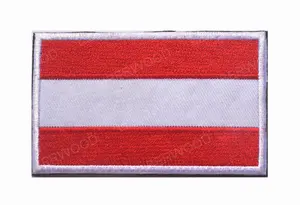 Parche bordado con bandera de país de Austria, bandera bordada a mano lateral de tamaño completo de Austria - Product Image 6