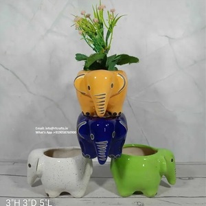 แจกันเซรามิกรูปช้างเคลือบสุดหรูสำหรับตกแต่งบ้านและสำนักงานแบบมินิมอล - Product Image 2