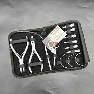 Logo personnalisé vente en gros kit d'outils d'extension de cheveux blanc mat durable boîtier en acier inoxydable personnalisable extension de cheveux en métal - Product Image 1