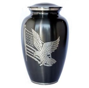 Urna Funeraria de Aluminio Blanca - Urna para Cenizas Humanas con Diseño Floral Grabado (Tamaño Adulto) - Product Image 4