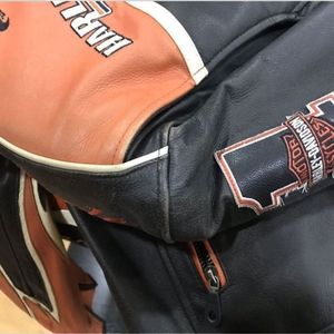 Blouson en cuir Harley Davidson Screaming Eagle orange - Product Image 5