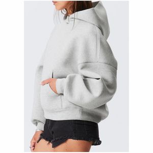 Sweats à capuche d'hiver respirants pour femmes avec logo personnalisé sur le devant, faible MOQ, design à épaules tombantes, en vente, sweats à capuche pour femmes - Product Image 5