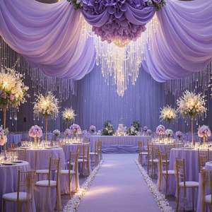 ม่านผ้าชีฟองสีม่วงสำหรับงานเลี้ยงวันเกิดเจ้าสาว - Product Image 1