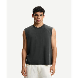 High Quality Solid Color Anti-wrinkle <b>Soft</b> Fashionable Gym Street Wear Sleeveless Tank Tops Breathable Workout Yoga Sports - Product Image 3