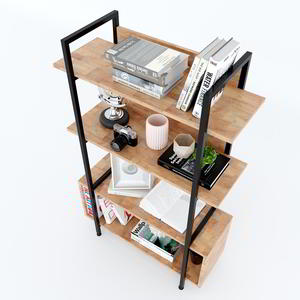 VASEN 80x32x127cm KS68084 3-Tier Decorative Shelf Rubber Wood Standing Type for Living Room - Product Image 3