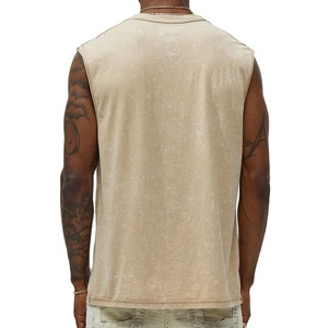 Fabricant OEM en gros de gilets streetwear tendance, coupe longue, col rond, design délavé, ample, oversize, vintage, respirant, tricoté - Product Image 5