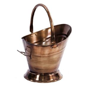 High Quality Copper Color <b>Metal</b> Coal Storage Bucket Home Decor <b>Firepit</b> Accessory Top Selling Accessory for <b>Firepit</b> - Product Image 1
