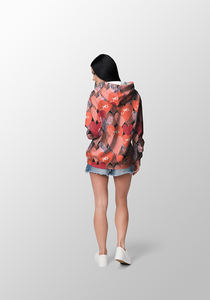 เสื้อฮู้ดการ์ตูนไซส์ใหญ่พิเศษสำหรับผู้หญิงเสื้อสเวตเตอร์แบบสวมหัวโอเวอร์ไซส์แฟชั่นกำหนดโลโก้ได้เอง - Product Image 3