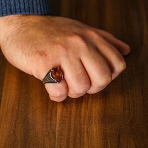 Bague pour homme en argent sterling 925 avec pierre de zultanite, faite à la main, coupe ovale géométrique, turquoise, bague turque, à porter au quotidien, certifiée GRS - Product Image 1