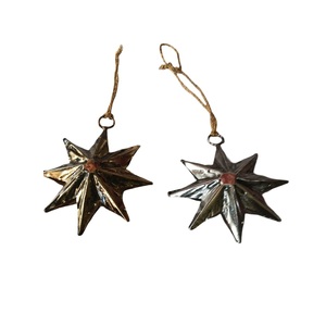 Estrella colgante de hierro de alta calidad con revestimiento de polvo de oro de cuerda terminado para decoración de la casa y decoración navideña. - Product Image 2